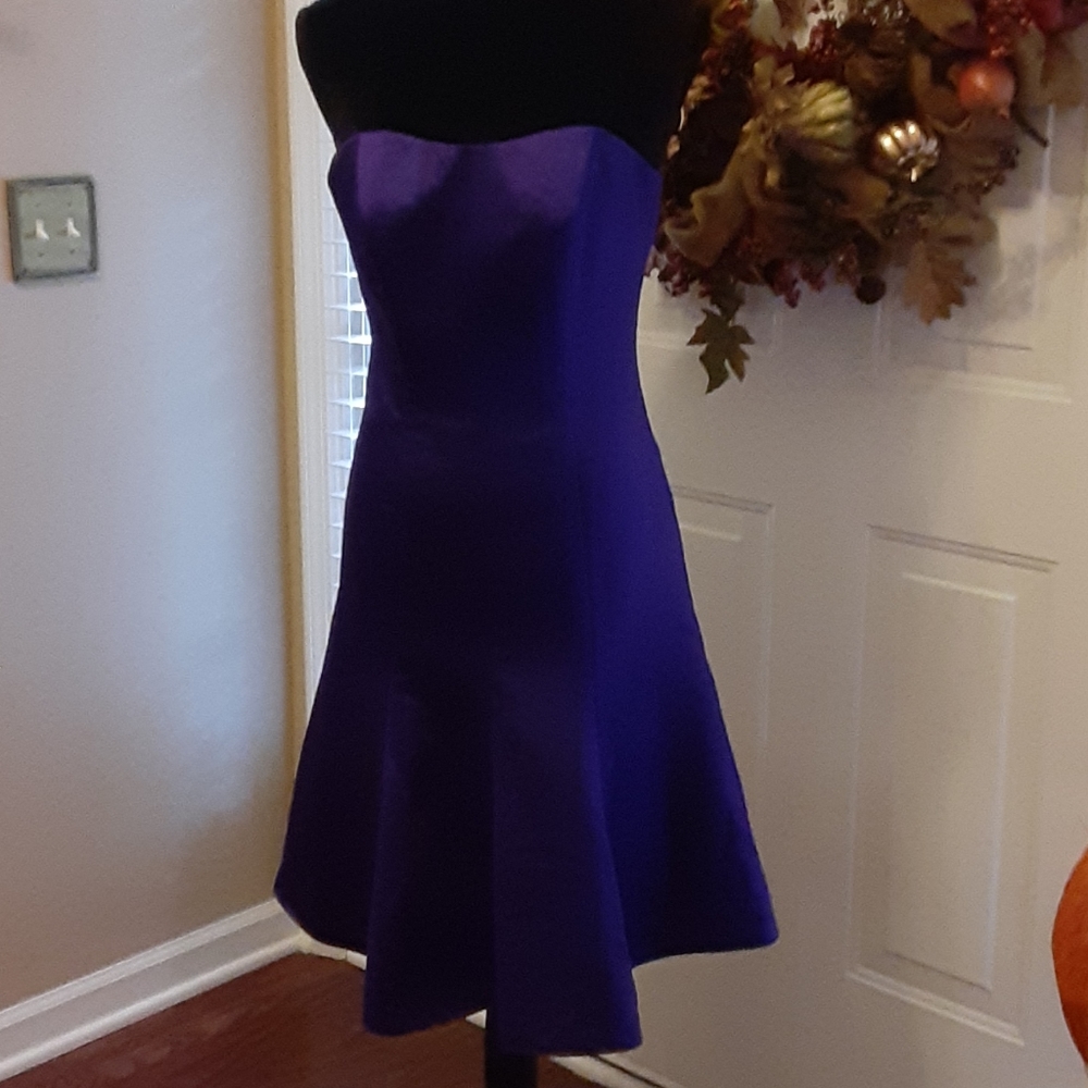 David's Bridal purple sweetheart neckline short dress Fully lined size 2…EUC